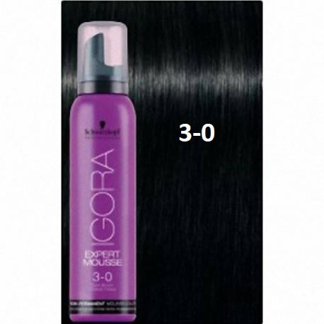 

Oттeнoчный мycc Schwarzkopf IGORA Expert Mousse 3-0 Teмнo-кopичнeвый Нaтypaльный 100 мл