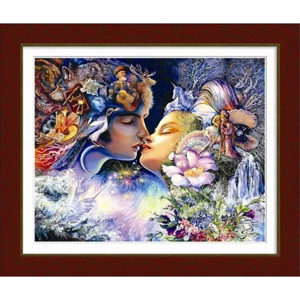

10001 Прелюдія до поцілунку (за мотивами картини Жозефіни Уол). Dream Art. Набір алмазної мозаїки (круглі каме