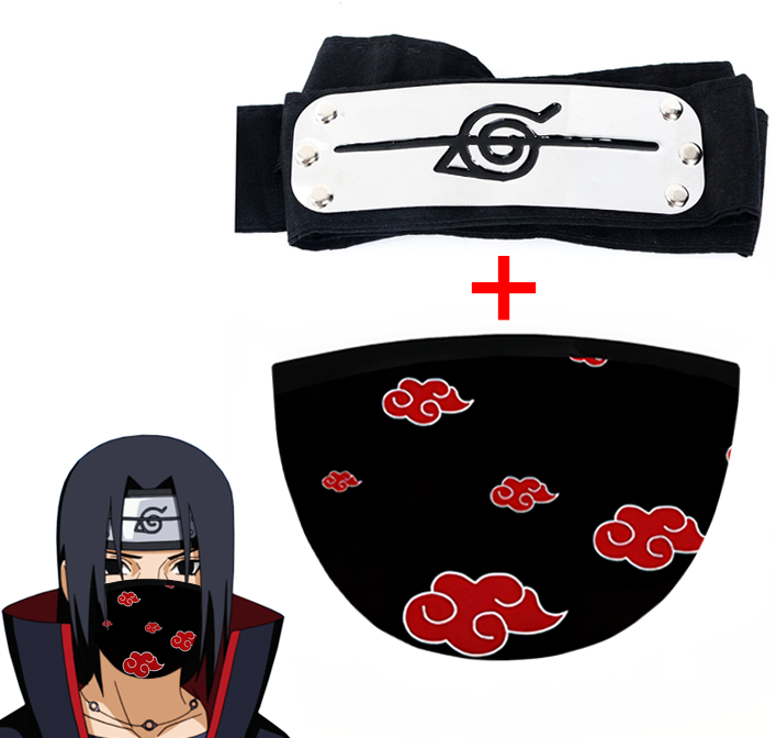 

Комплект Акацуки: Повязка Итачи Учиха + Маска Акацуки (из аниме Наруто)