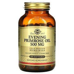 

Масло вечерней примулы (Evening Primrose Oil), Solgar, 180 капсул (SOL-01043)