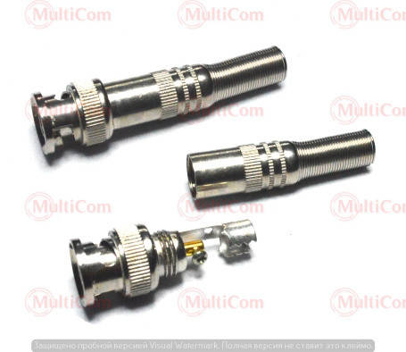 

01-10-033. Штекер BNC под кабель, с пружиной, металл, под пайку