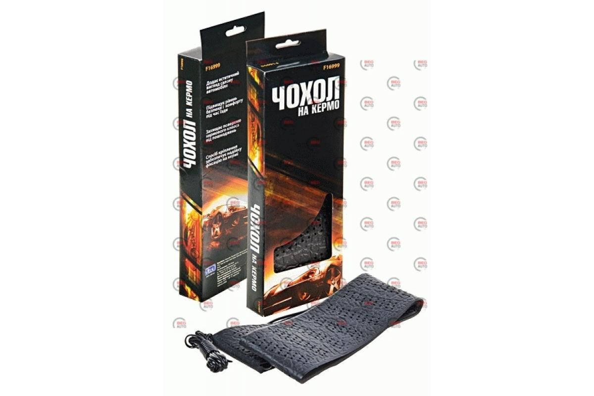 

Оплетка руля M кожзам (37 - 39 см) черная перфор. Vitol, Черный