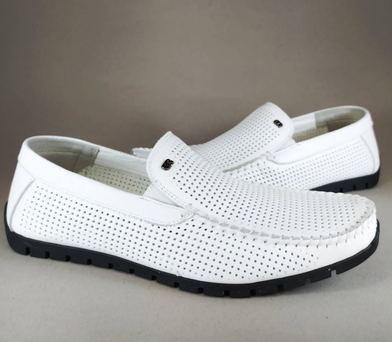 

Мужские мокасины Legges белый натуральная кожа 39-48 43