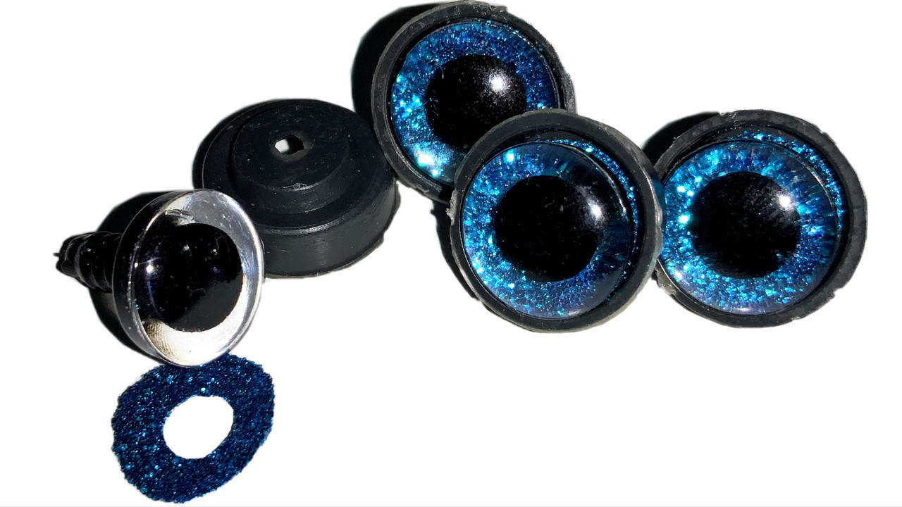 

Глазики для игрушек блестящие с креплением (10шт/9мм):Синий