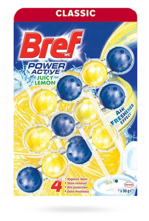 

Очищающий блок для унитаза Bref Classic Лимонная свежесть 3*50г