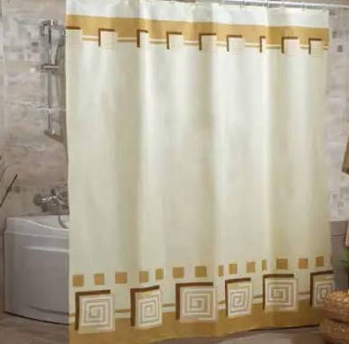 

Штора тканевая для ванной комнаты и душа с кольцами 180х193 Lykia beige, Бежевый