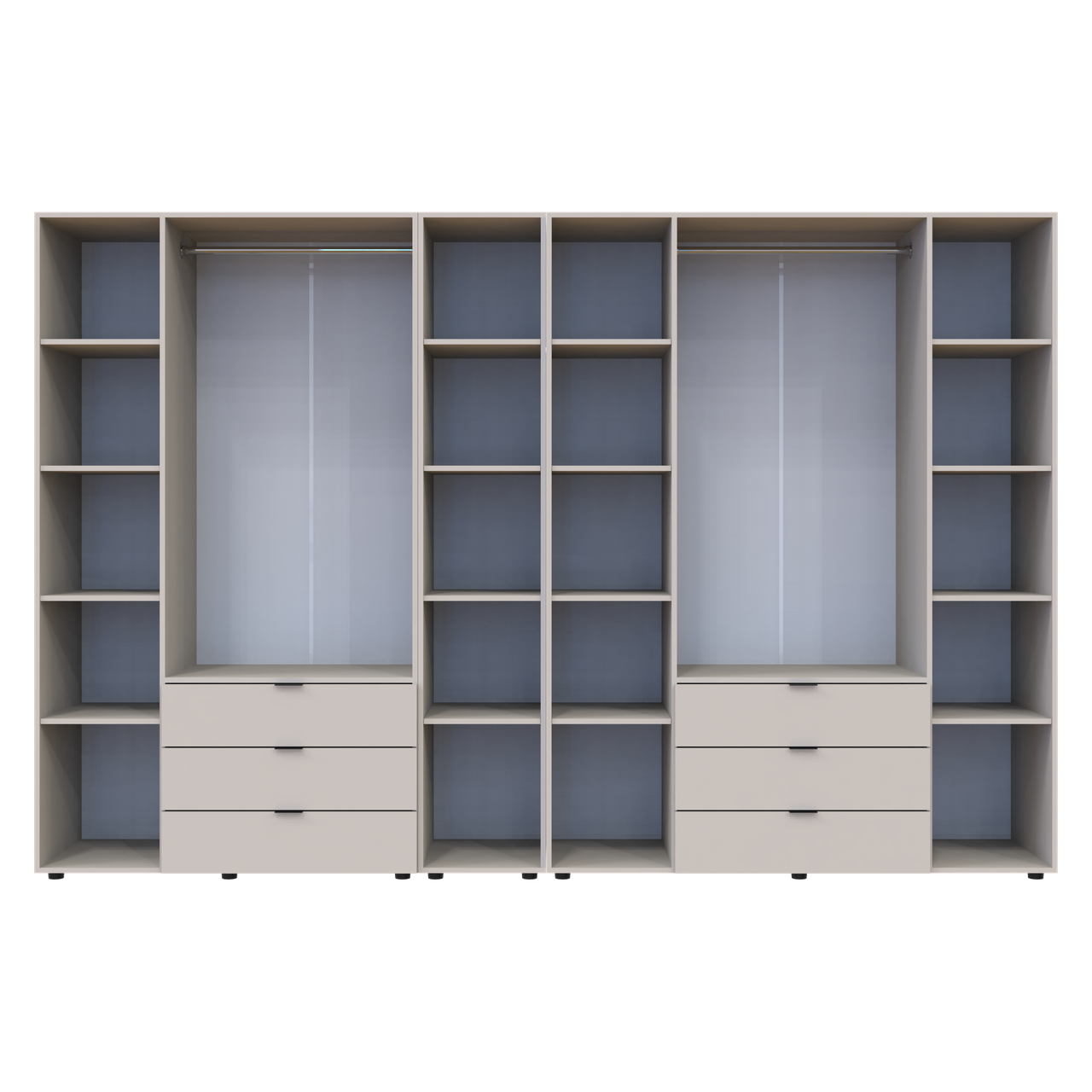 Розпашна Шафа для одягу Doros Гелар з Етажеркою Кашемір 3+4 ДСП 309.4х49.5х203.4 (80737653) 6