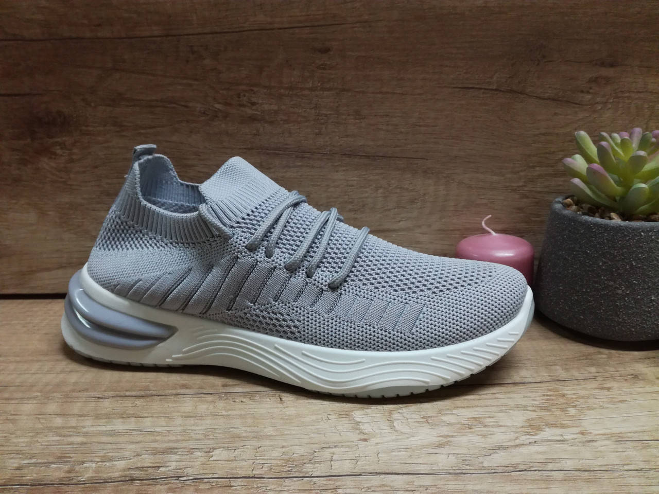 

Женские кроссовки сетка серые легкие качественные Sopra., Серый