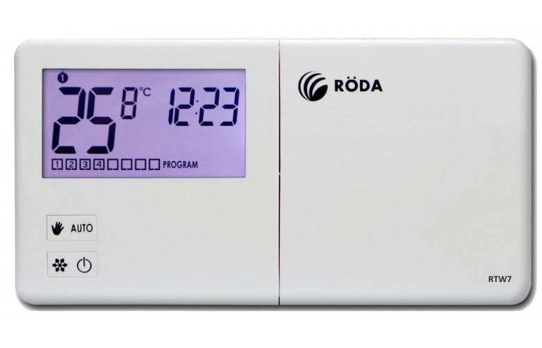

Термостат кімнатний провідний тижневий Roda RTW7, Белый