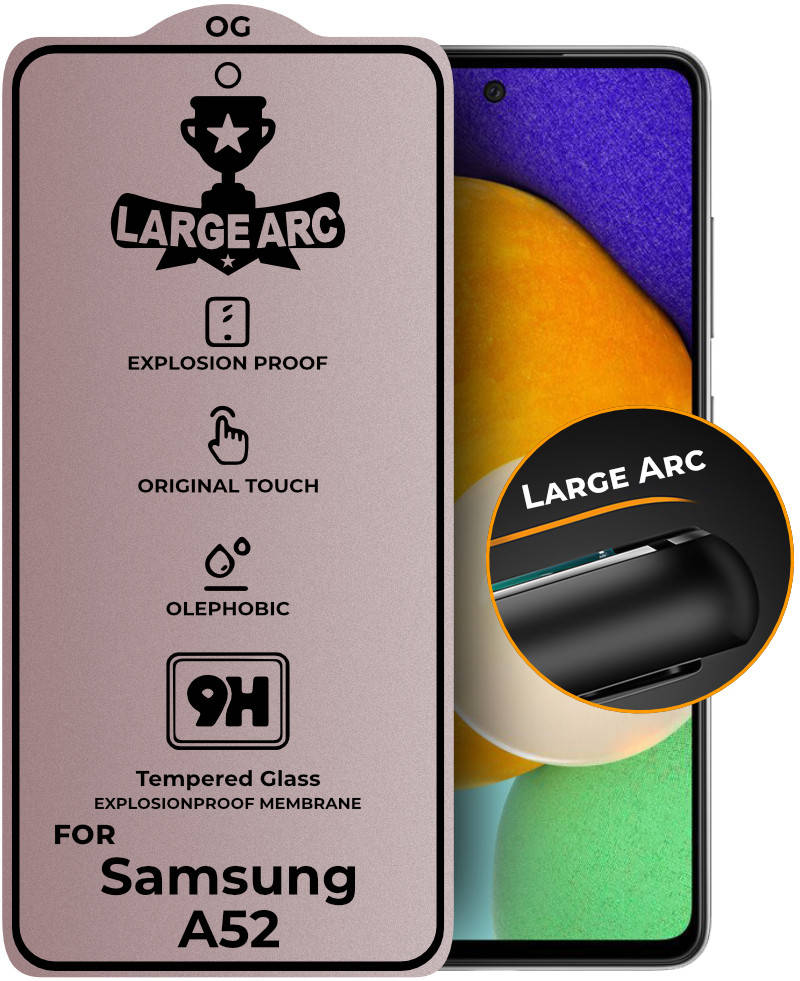 

Защитное стекло Large Arc Samsung Galaxy A52 A525 (Full Glue)
