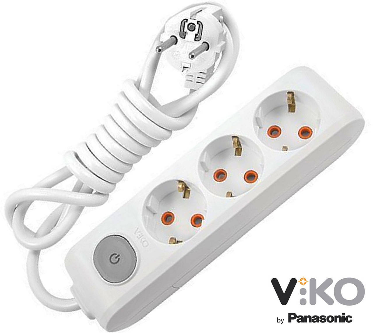 

Удлинитель VIKO 3 метра 3 гнезда с заземлением и кнопкой. Multi-let
