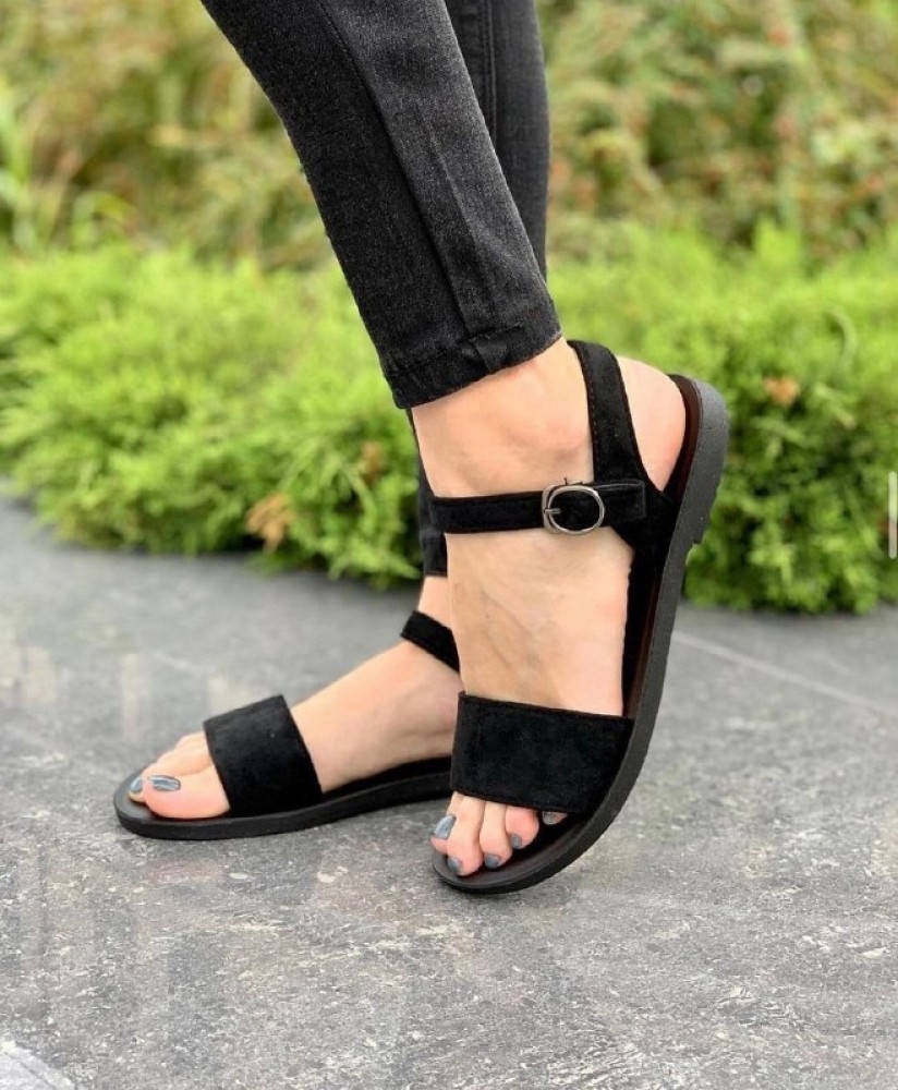 

Женские Сандалии Замшевые Черные