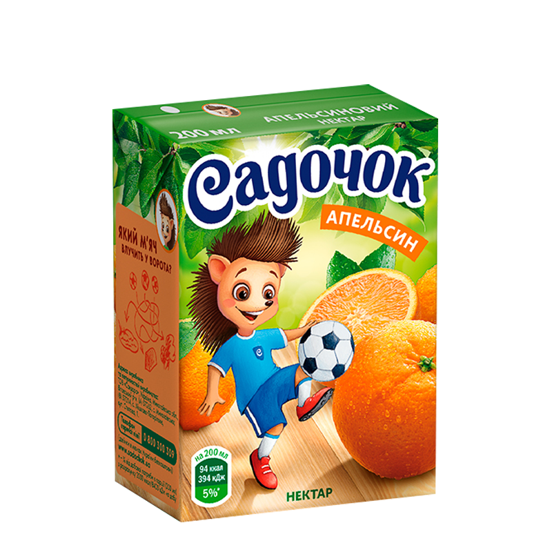 

Нектар Садочек Апельсин, 0,2л (1ящ/27шт)