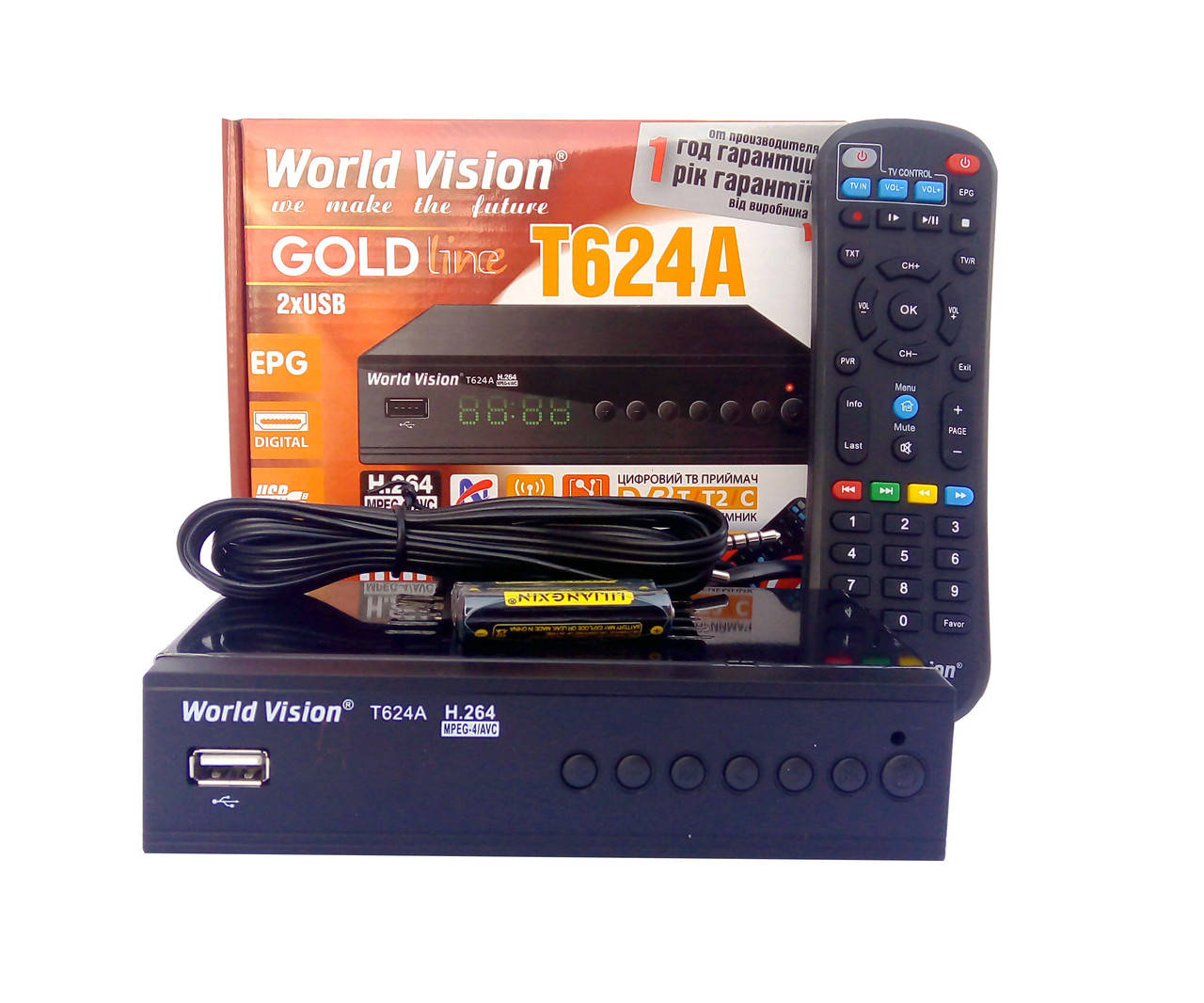 

Т2 ресивер тюнер T2 World Vision T624A + прошивка IPTV каналов