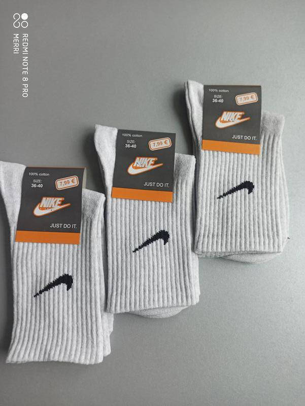 

Nike демисезонные носки 36-40, Светло-серый