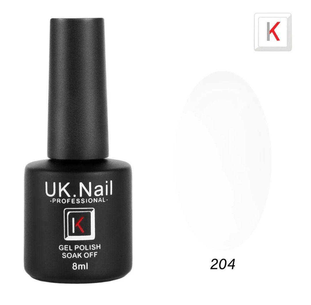 

Гель-лак UK.Nail 8 мл, №204,белый