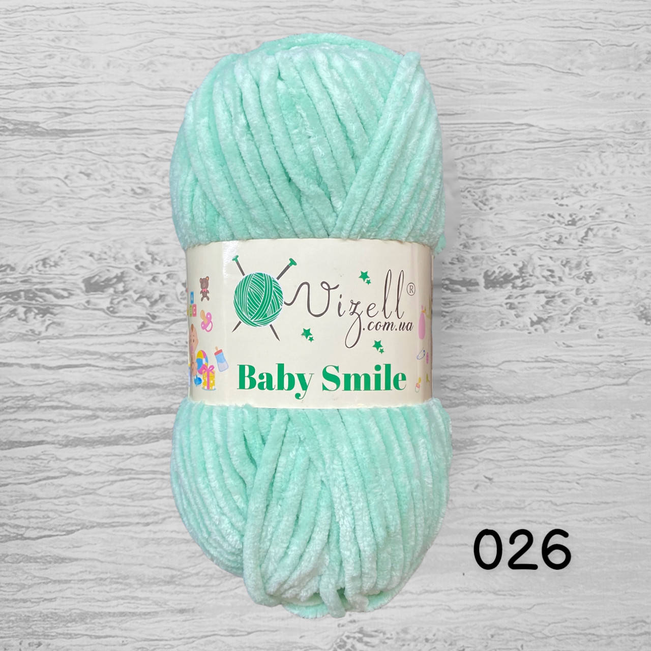 

Плюшевая пряжа Vizell Baby Smile / Визель Беби Смайл 026, м'ята