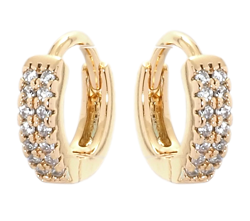 

Серьги Xuping Позолота 18K колечки "Инкрустация цирконием"