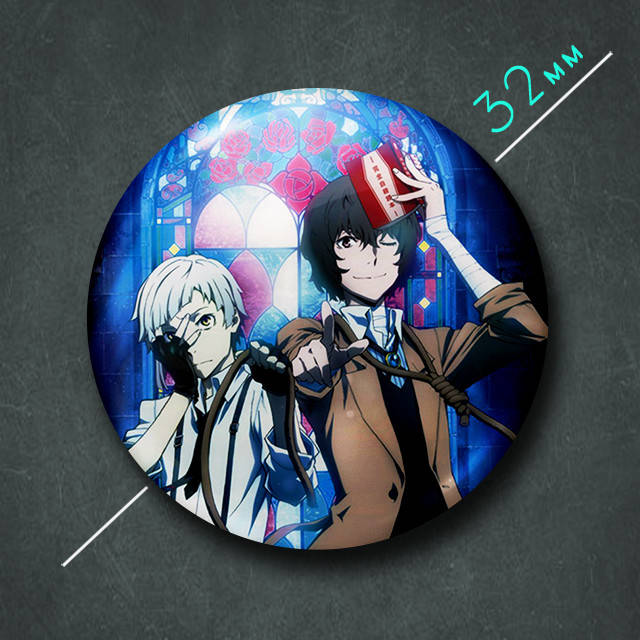 

"Дазай и Ацуши (Проза бродячих псов / Bungo stray dogs)" значок круглый на булавке Ø32 мм