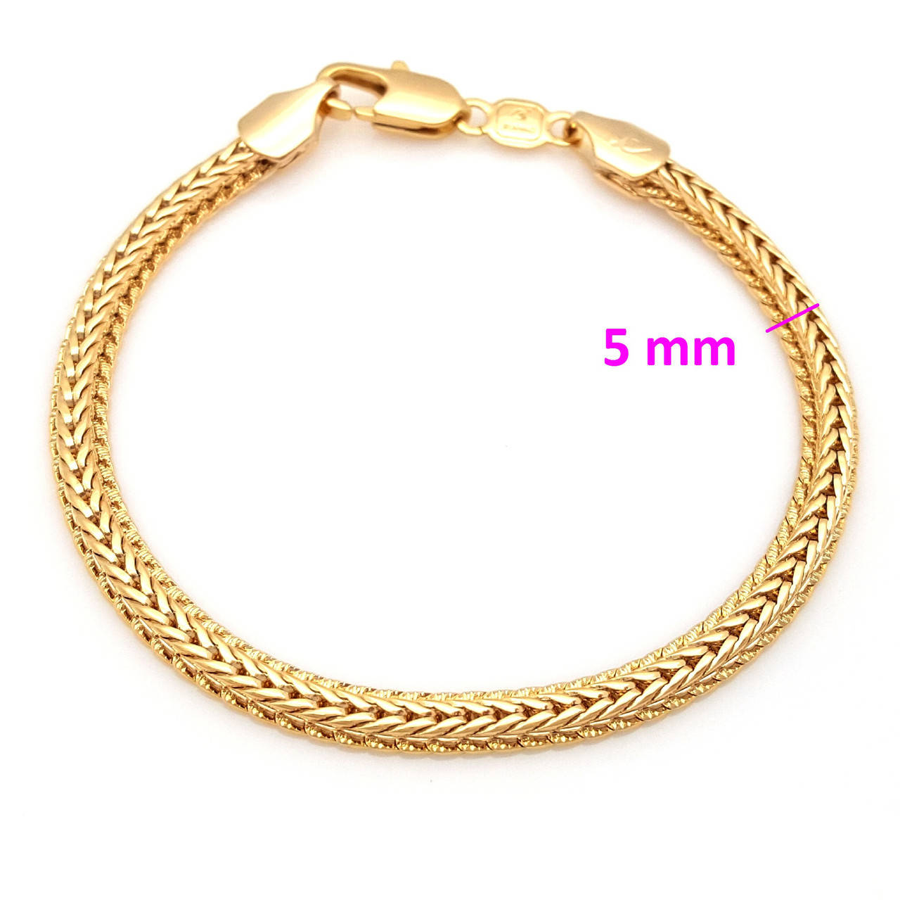 

Браслет Колосок, с узором, без камней, p. 19 медсплав, 18К