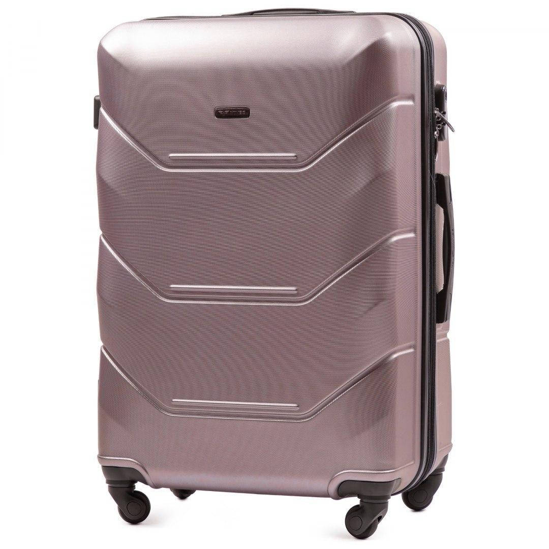 

Чемодан пластиковый на 4 колесах Wings 147  (L) Rose Gold, Розовый