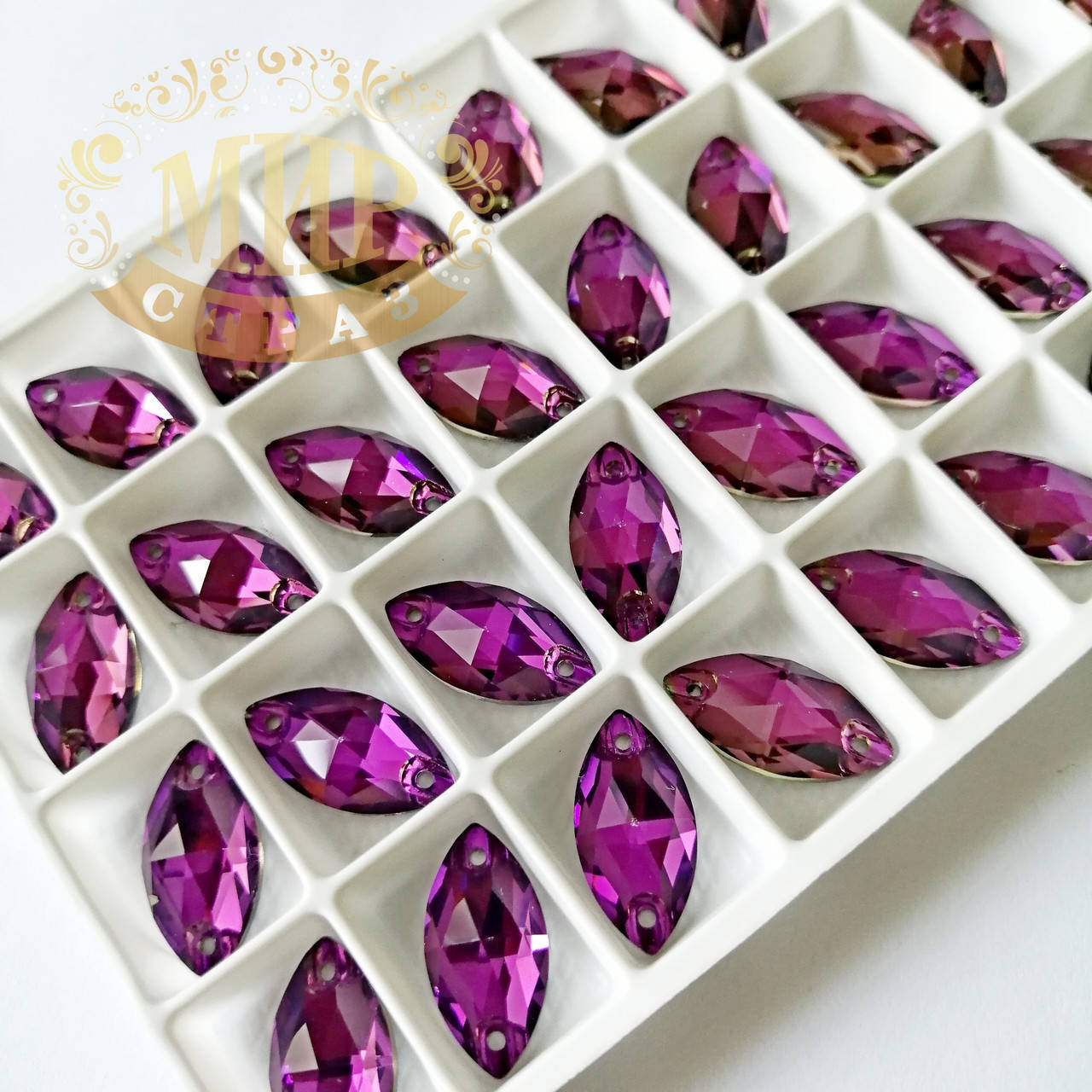 

Пришивные лодочки стекло Lux, цвет Amethyst, 9x18мм, 1шт
