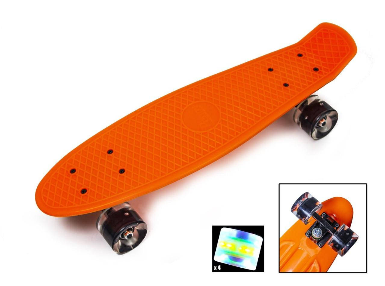 

Пенни борд PENNY Orange со СВЕТ колесами, Оранжевый