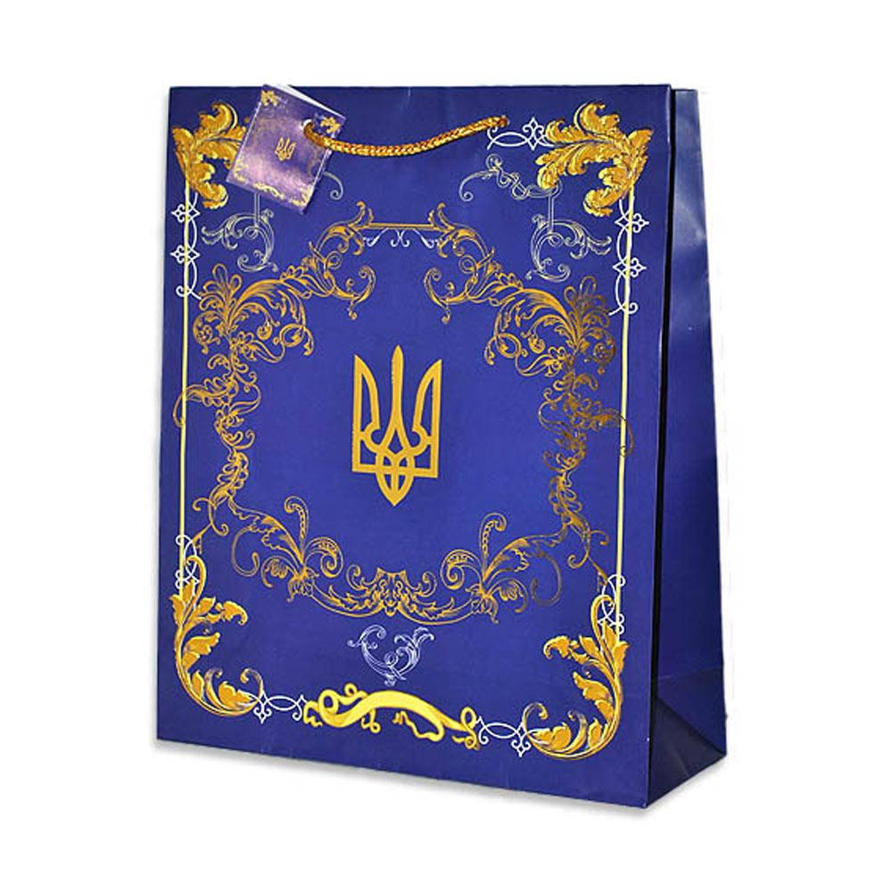 

Пакет подарочный Гулливер Украинский 290409 23 см, Синий