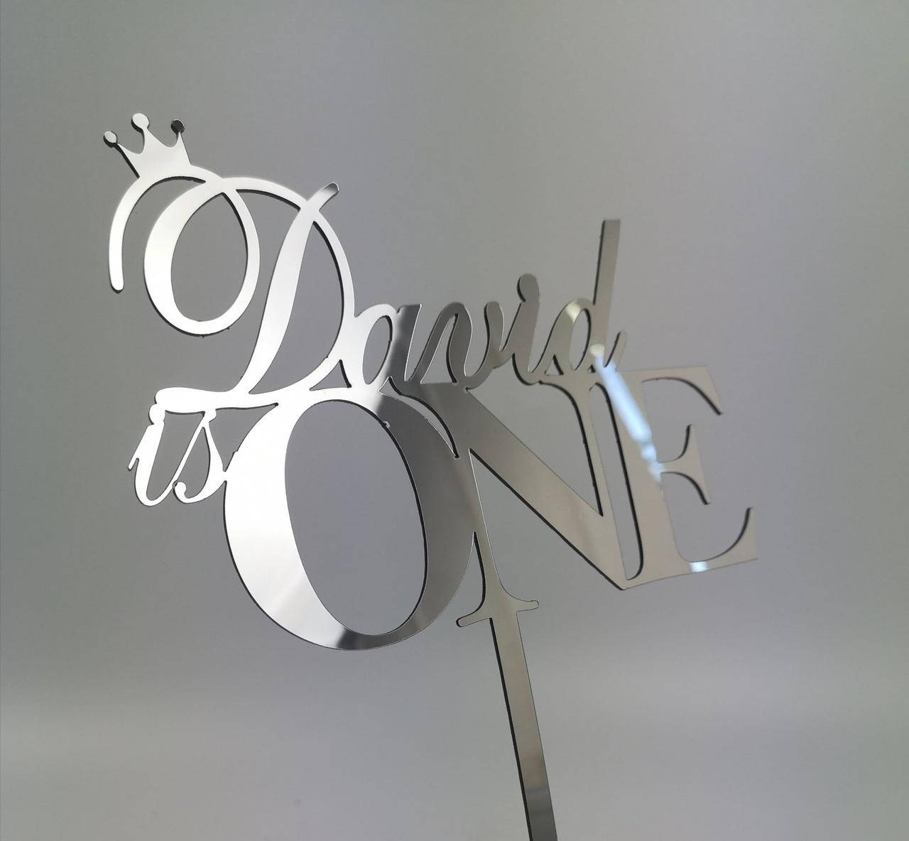 

Топпер в торт зеркальный пластик серебро