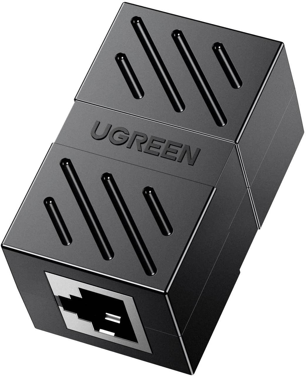 

Соединитель витой пары RJ45 Ugreen Cat7 Cat6 Cat5e разъем-удлинитель Ethernet Black (NW114)