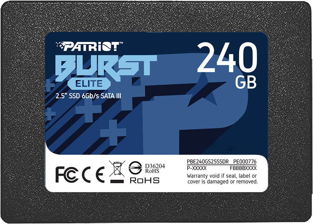 

Накопитель SSD 240GB Patriot Burst Elite 2.5" SATAIII 3D TLC (PBE240GS25SSDR)