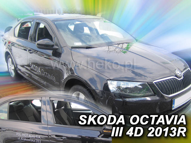 

Дефлекторы окон (вставные!) ветровики Skoda Octavia A7 2013-2020 4шт. liftback, Hic (Heko), 28339