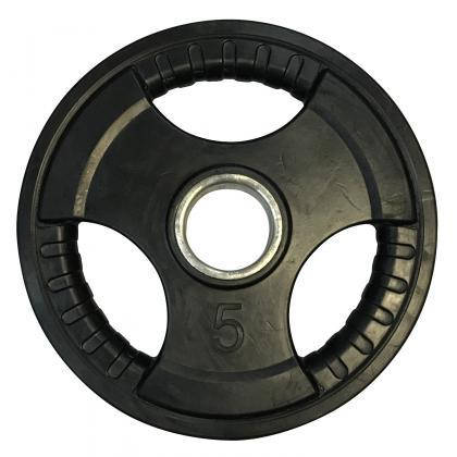 

Диск обрезиненный для олимпийской штанги 5 кг на гриф 50 мм Гантели, гири, штанги и диски стальной, Черный