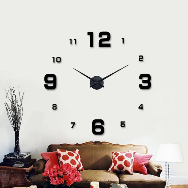 

Часы настенные DIY Clock NEW black с цифрами. Стильные настенные часы
