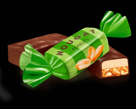 

Цукерки Нуга з арахісом та м'якою карамеллю Рошен