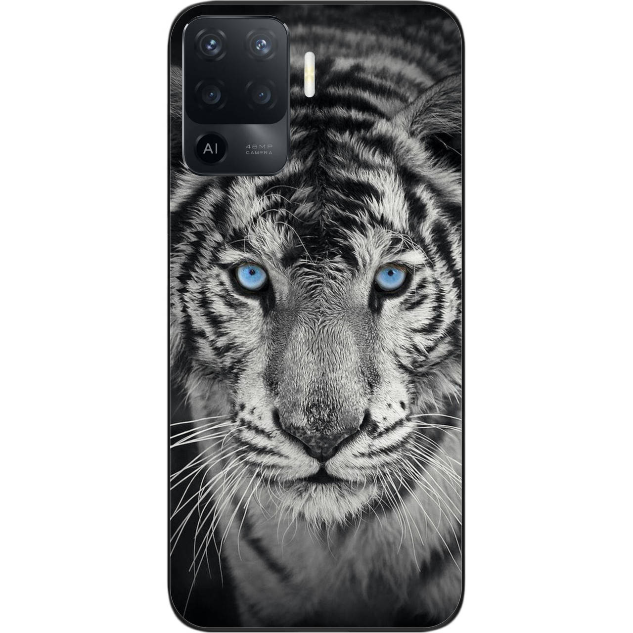 

Чехол силиконовый для OPPO Reno 5 Lite с картинкой Белый тигр
