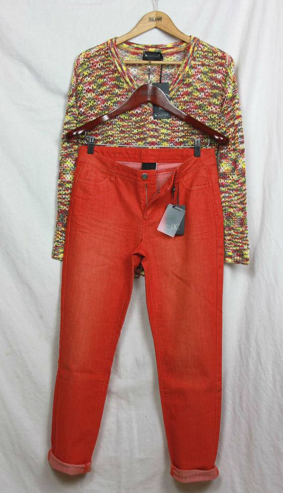 

Оранжевые укороченные джинсы Best Connections Германия С, М, Л с эффектом PUCH UP