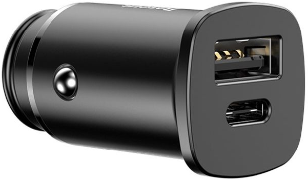 

Автомобільний зарядний пристрій Baseus PPS Car Charger 30W PD3.0 QC4.0 USB + Type-C, Black, (CCALL-AS01), Черный