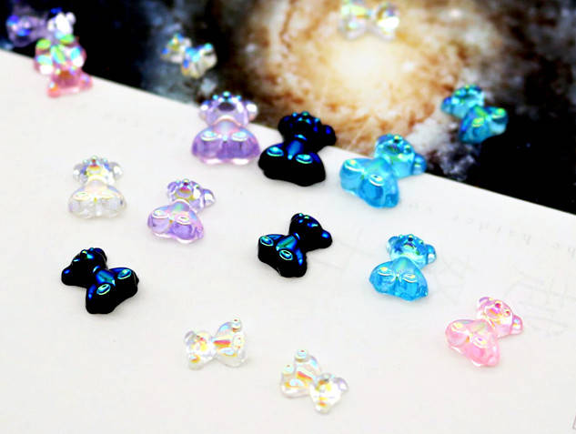 

(10 шт) Объемный мишка 9х11мм МИКС