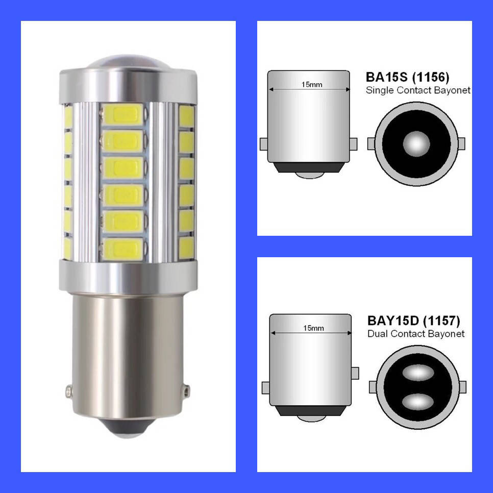

Светодиодная Led лампа P21W BA15S 1 контакт 1156