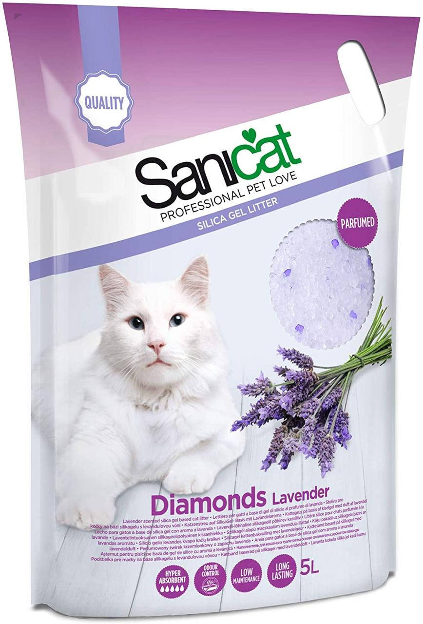 

Силикагелевый наполнитель 5л/2,3кг Sanicat Diamonds Lavender