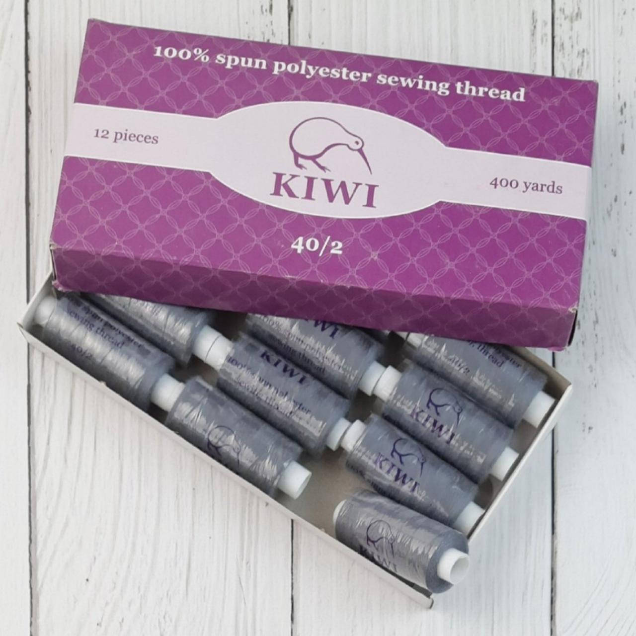 

339 Швейные нитки Kiwi 40/2 (400 ярдов) СЕРЫЙ
