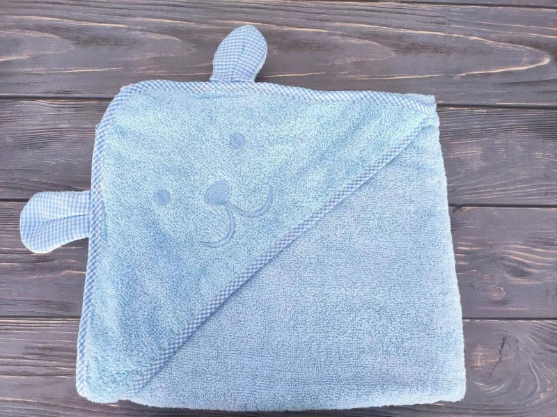 

Махровый уголочек для купания Мишка, Голубой