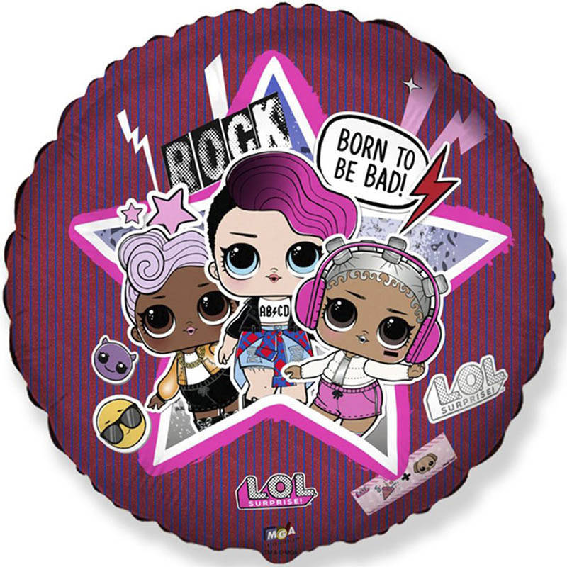 

Фольгированный шар круг ЛОЛ Рок-группа 18" 401590 Flexmetal