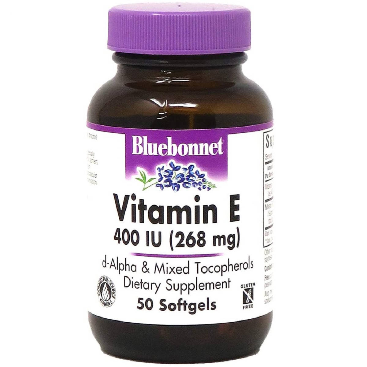

Натуральний Витамин Е 400IU, Bluebonnet Nutrition, 50 желатиновых капсул