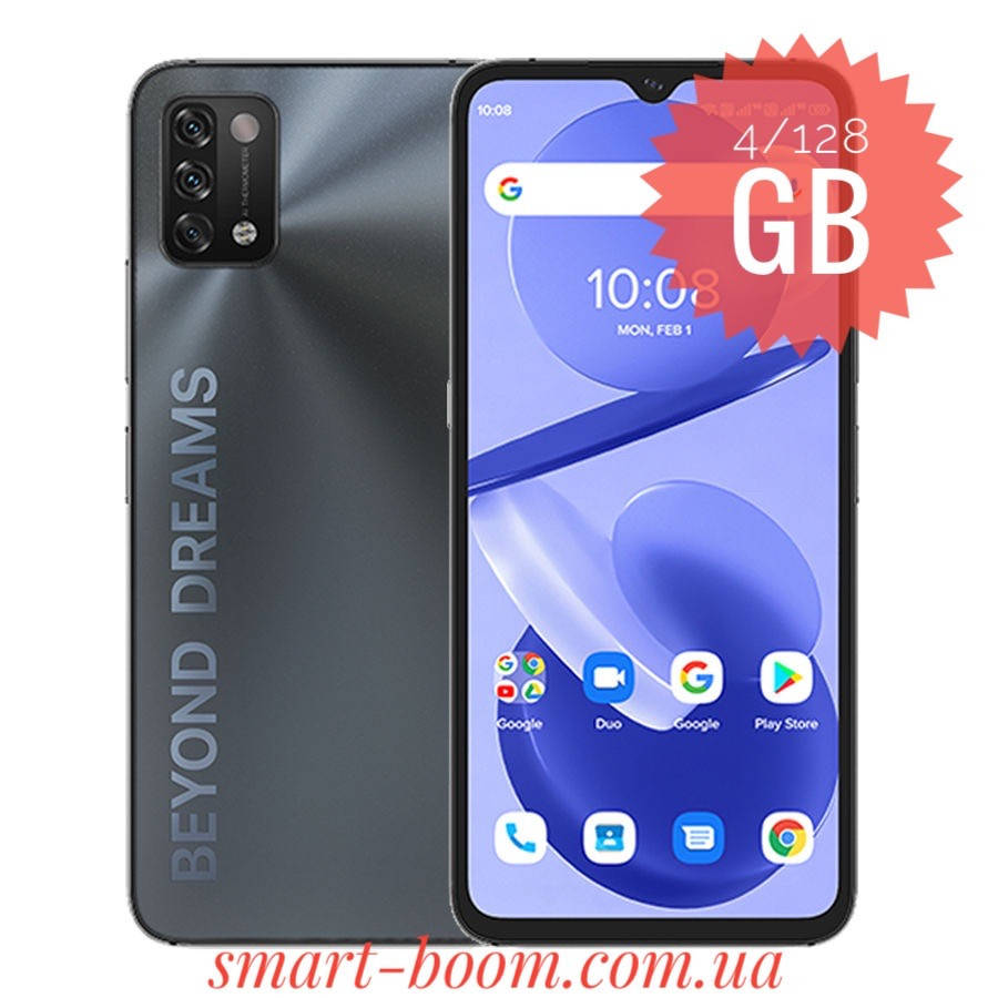 

Смартфон Umidigi A11 Black 4/128Gb 5150mAh Android 11 Helio G25, Черный
