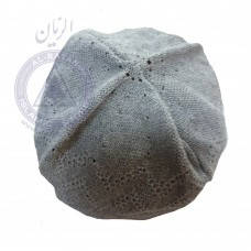 

Тюбетейка вязаная белая, Серый