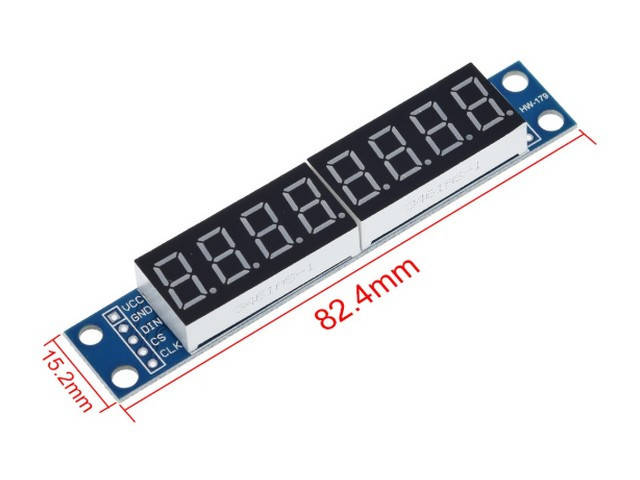 

Светодиодный модуль MAX7219, 8-ми разрядный, 7-ми сегментный
