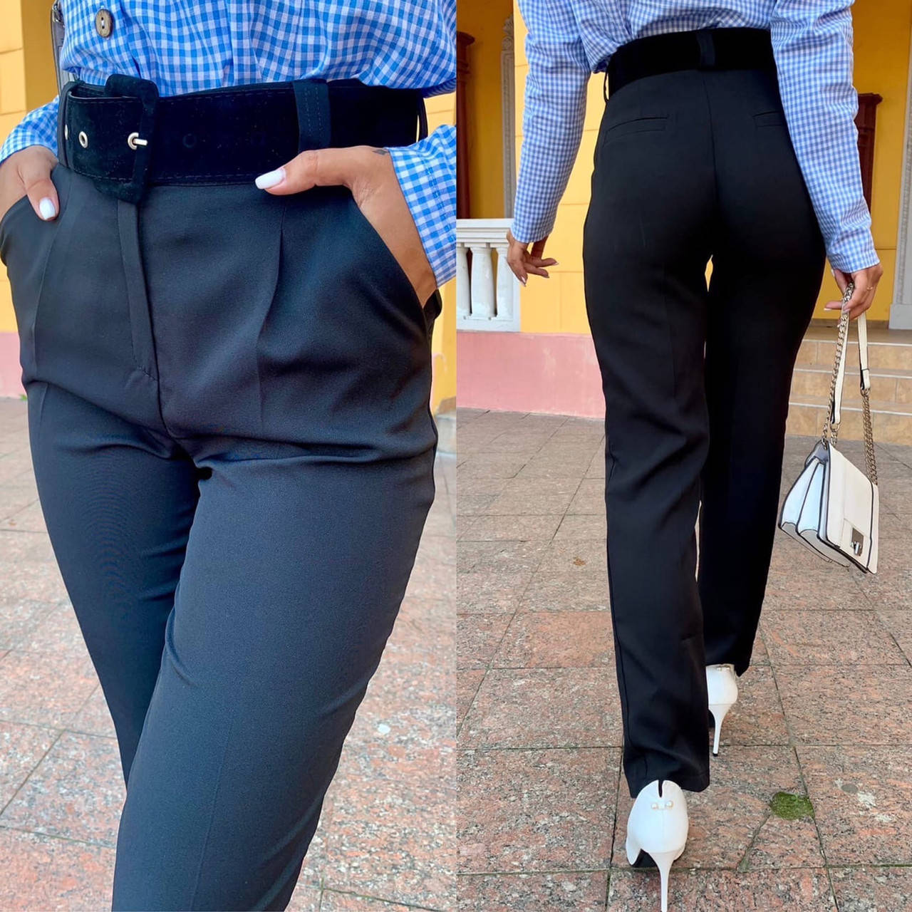 

Женские классические брюки. Костюмка. Размер 42-48 44, Черный