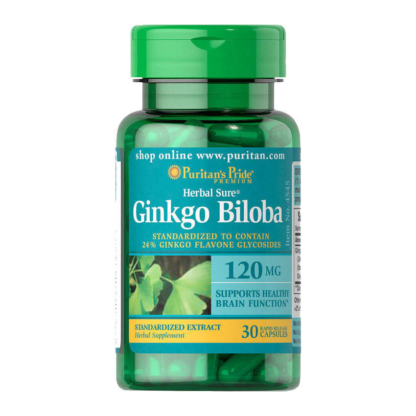 

Гинкго билоба Puritan's Pride Ginkgo Biloba 120 mg (30 капс) пуританс прайд